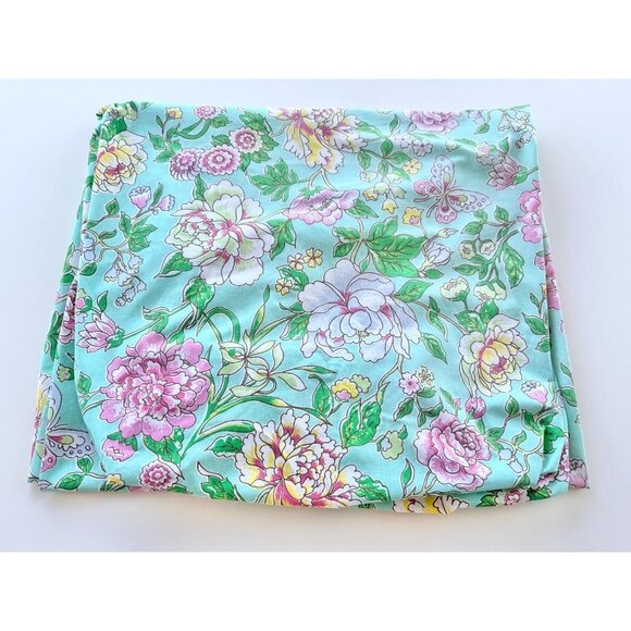Vintage 1970s sheet, fitted/bottom bedsheet, roses, peonies, pastel, twin size - Picture 9 of 10